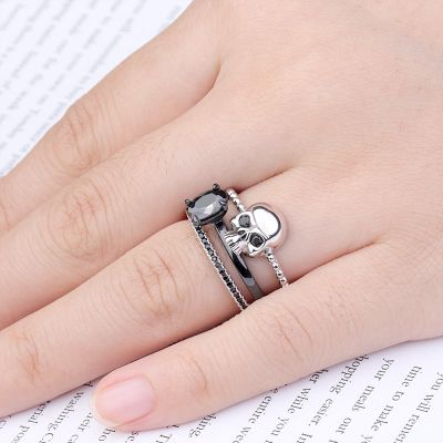 Skull Ring Stackable 3 Pieces