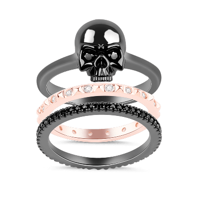 Bicolor Stackable Skull Ring