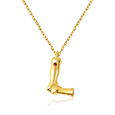 Bamboo Initial L Necklace