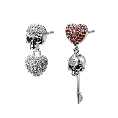 Skull Heart Earrings